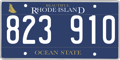 RI license plate 823910