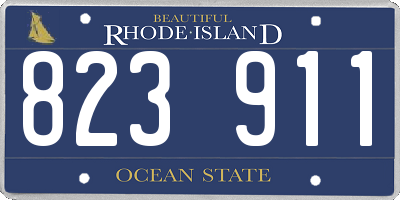 RI license plate 823911