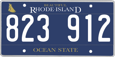 RI license plate 823912