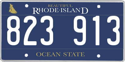 RI license plate 823913