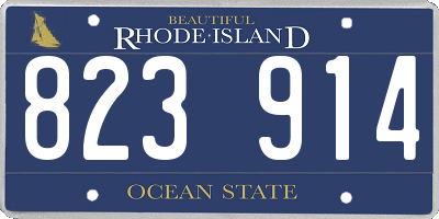 RI license plate 823914