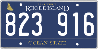 RI license plate 823916