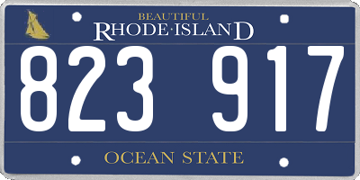 RI license plate 823917