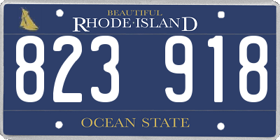 RI license plate 823918