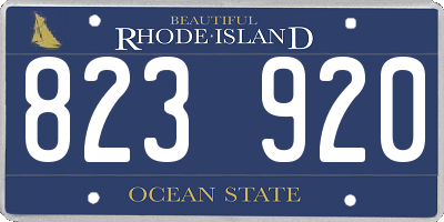 RI license plate 823920