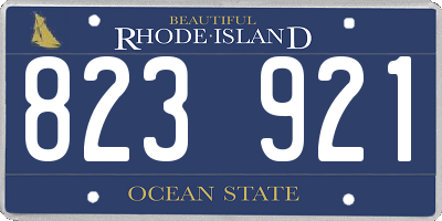 RI license plate 823921