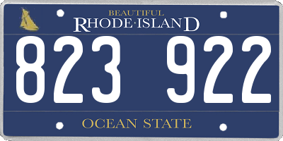 RI license plate 823922