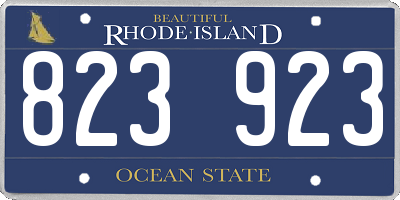 RI license plate 823923