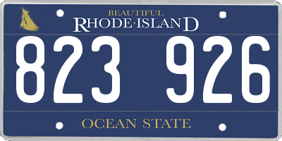 RI license plate 823926