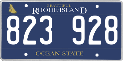 RI license plate 823928