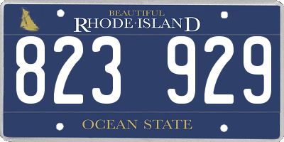 RI license plate 823929