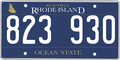 RI license plate 823930