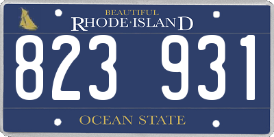 RI license plate 823931