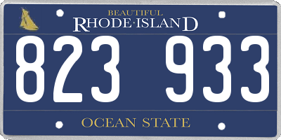 RI license plate 823933