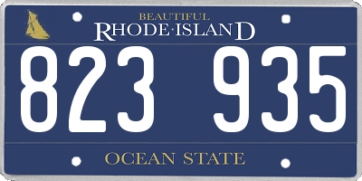 RI license plate 823935
