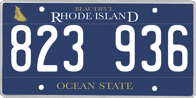 RI license plate 823936