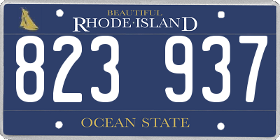 RI license plate 823937