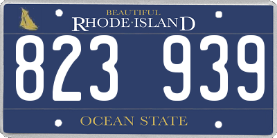 RI license plate 823939