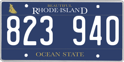 RI license plate 823940