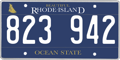 RI license plate 823942