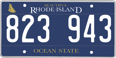 RI license plate 823943