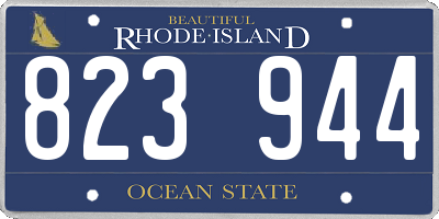 RI license plate 823944