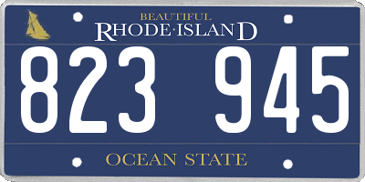 RI license plate 823945