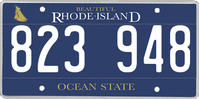 RI license plate 823948