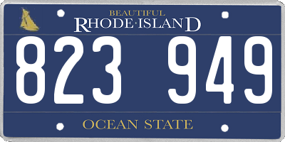 RI license plate 823949