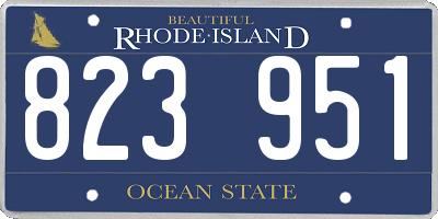 RI license plate 823951