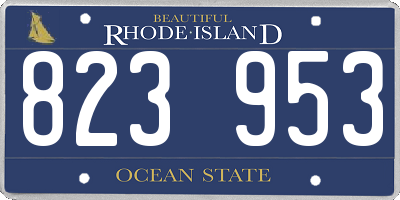 RI license plate 823953