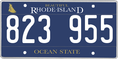 RI license plate 823955