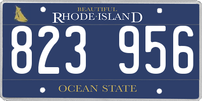 RI license plate 823956