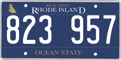 RI license plate 823957