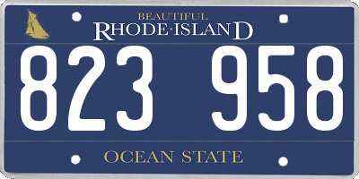 RI license plate 823958