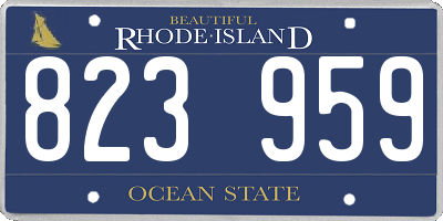 RI license plate 823959