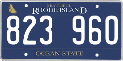 RI license plate 823960