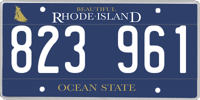 RI license plate 823961