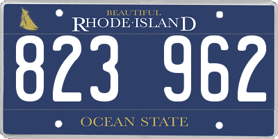 RI license plate 823962