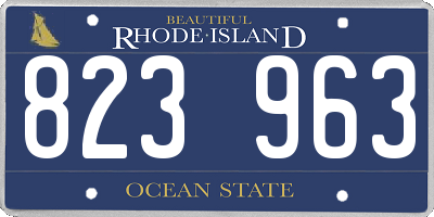 RI license plate 823963