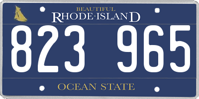 RI license plate 823965
