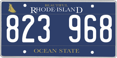 RI license plate 823968