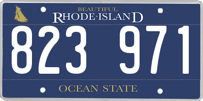 RI license plate 823971