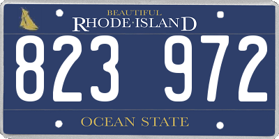 RI license plate 823972