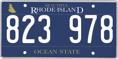 RI license plate 823978