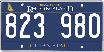 RI license plate 823980