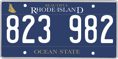RI license plate 823982