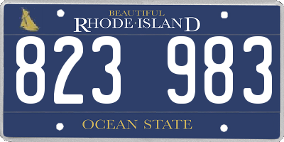 RI license plate 823983