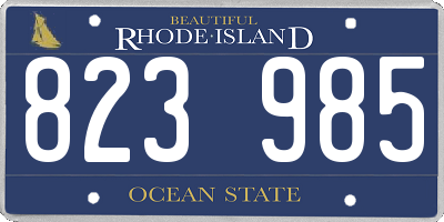 RI license plate 823985