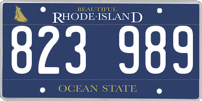 RI license plate 823989